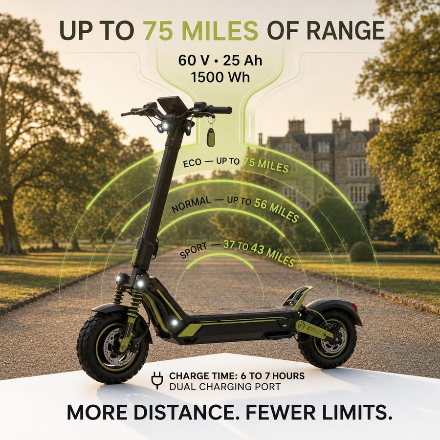 VORTEX Z10 — up to 75 miles of range from a 60V 25Ah battery